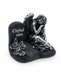 Náhrobná dekorácia smútiaci anjel na pomníku „Chýbaš nám“ (10,5 cm)